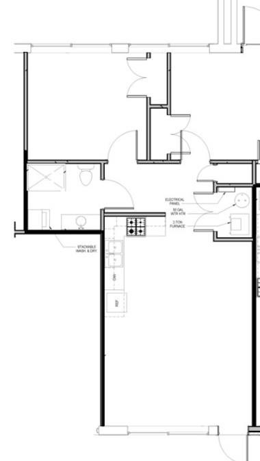 Floor plan for 2 beds, 1 bath